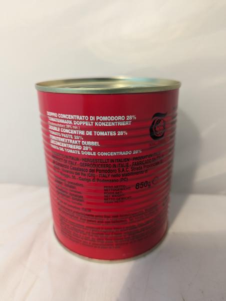 De Rica Tomatenmark Doppelt Konzentriert 850 g Nettogewicht